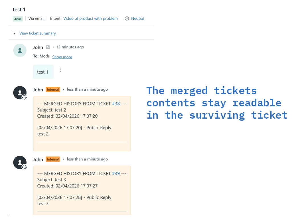 Ticket Merger Pro feature detail — IT and HR app on the Zendesk Marketplace